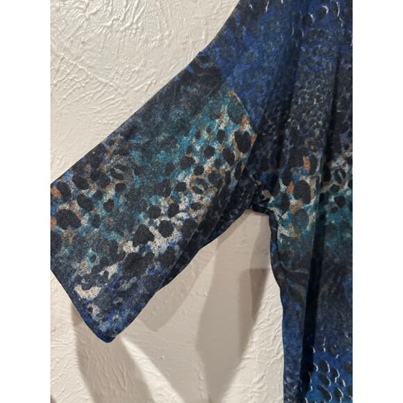 Clara Sun Woo Animal Print Knit Top 1X NEW - Picture 2 of 6